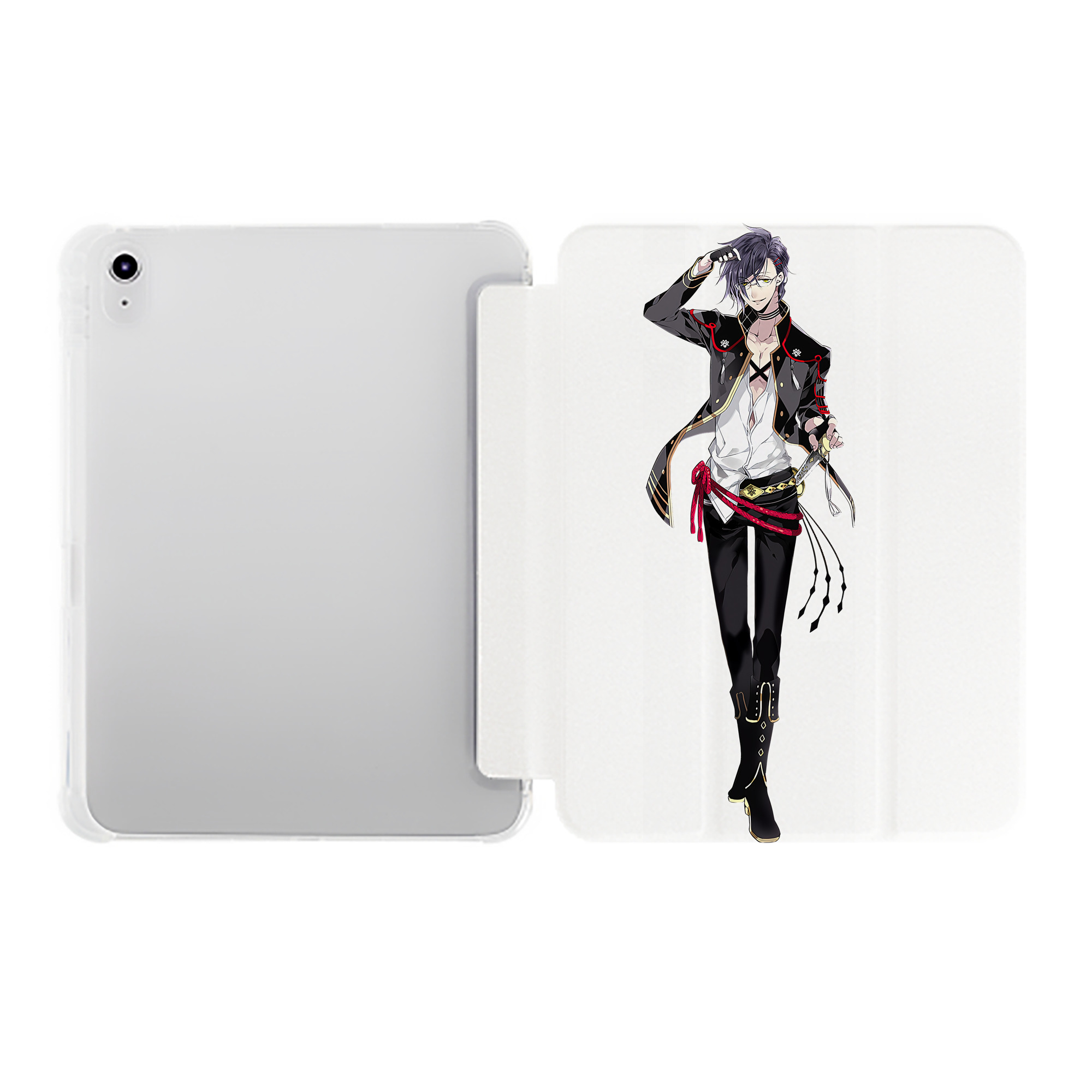 （画像用） 刀剣乱舞 Touken Ranbu IPad ケース ペン収納付き 三つ折りスタンド PUレザー×シリコン 対応機種9.5/10.5/10.9インチ